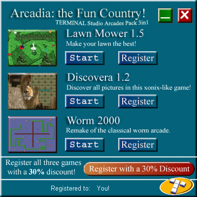 Arcadia: the Fun Country - Download this pack of 3 attractive arcades